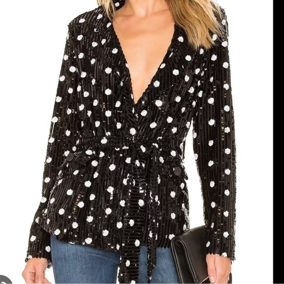 NWT House of Harlow x Revolve Polka Dot Sequin Blazer - Picture 1 of 9